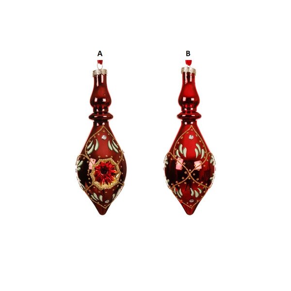 Glass Red Finial Ornament