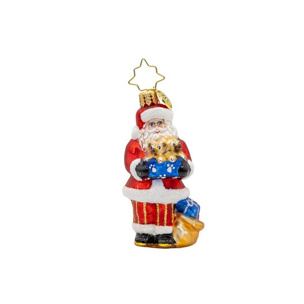 Santas Pug Palooza Gem Ornament