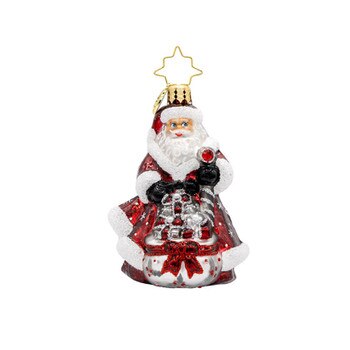 Frosty Fawn Santa Gem Ornament