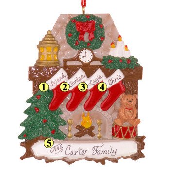 Fireplace Stockings Family of 4-2