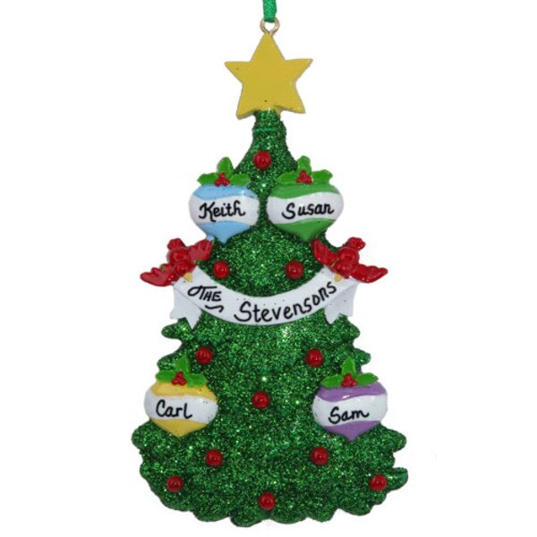 Tree with Ornaments Family of 4-3
