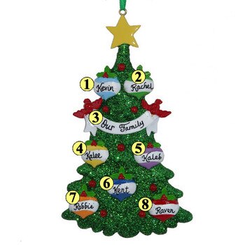Tree with Ornaments Family of 7-2