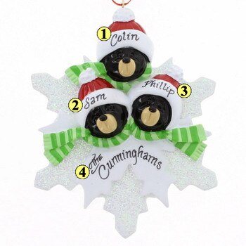 Bear on Snowflake Family of 3-2