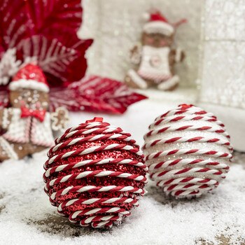 Red Swirl Ball Ornament-1