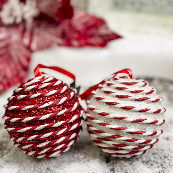Red Swirl Ball Ornament-2