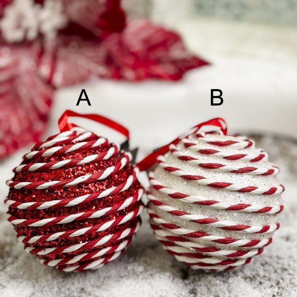 Red Swirl Ball Ornament-3