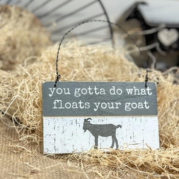 Floats Your Goat Wood Ornament