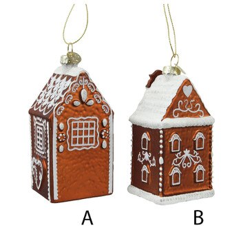 Glass Gingerbread House Ornament