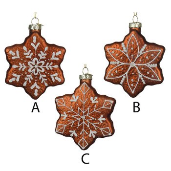 Glass Gingerbread Star Ornament
