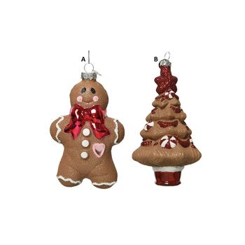 Glass Gingerbread Man Tree Ornament