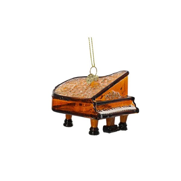 Glass Piano Ornament
