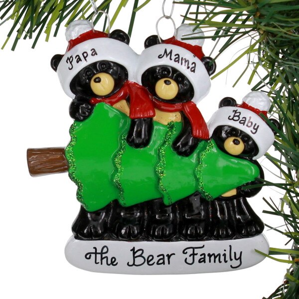 Family Of 3 Christmas Ornament  Mama Papa Baby Bear Christmas