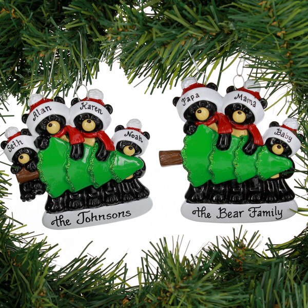 Family Of 3 Christmas Ornament  Mama Papa Baby Bear Christmas