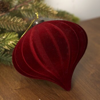 6In Burgundy Velvet Onion Ornament