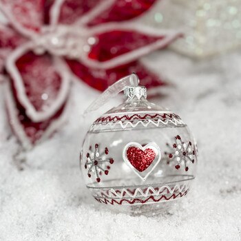 3IN Glass Clear Heart Ball-1