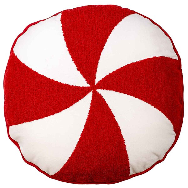 Red White Peppermint Pillow-1