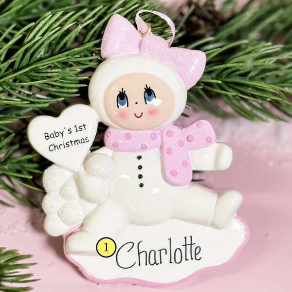 Baby First Christmas Pink Ornament2