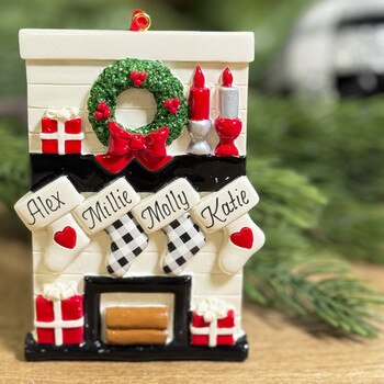 Fireplace With Stockings Family 4-1
