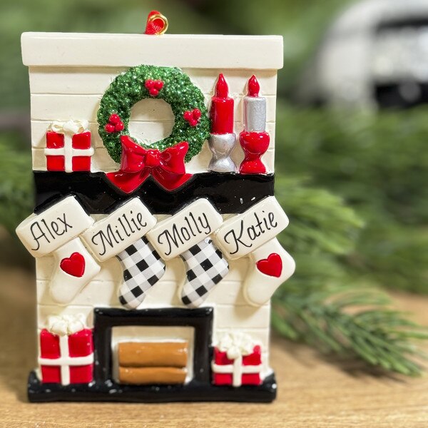 Fireplace With Stockings Family 4-1