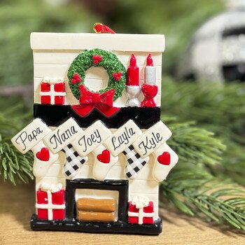 Fireplace With Stockings Family 5-1