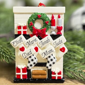 Fireplace With Stockings Family 6-1