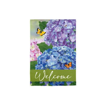 Hydrangea Welcome Garden Flag