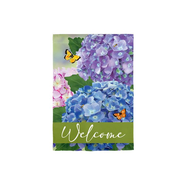 Hydrangea Welcome Garden Flag