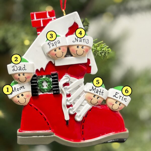 Shoe Ornament Family of 6-2