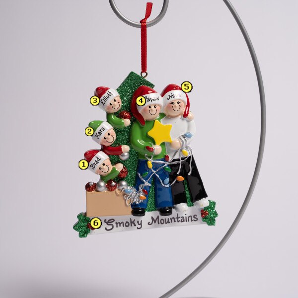 Family Of 5 Decorating Tree-2