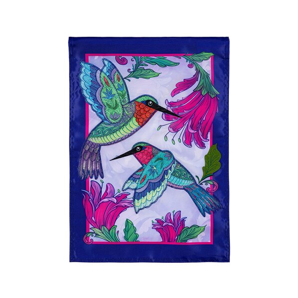 Colorful Hummingbird Garden Flag