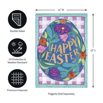 Happy Easter Egg Garden Flag