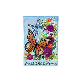 Welcome Home Butterfly Garden Flag