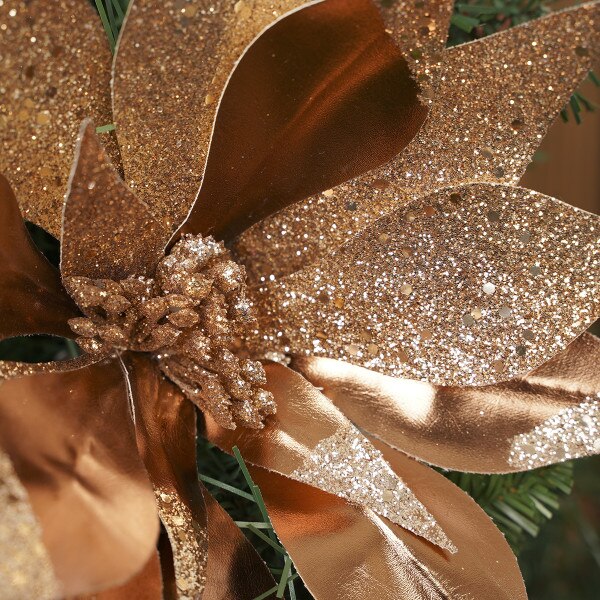 Brown Metallic Poinsettia Flower-2