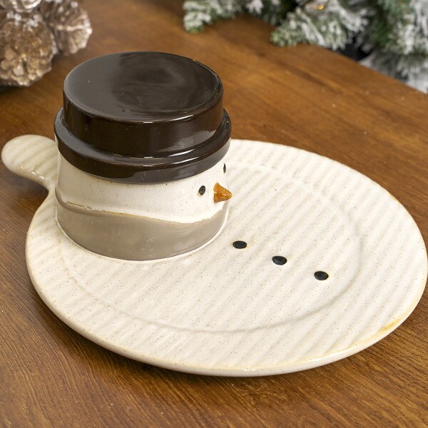 Snowman Soup Sandwich Plate-1