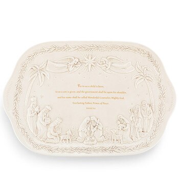 A Child Is Born Nativity Platter