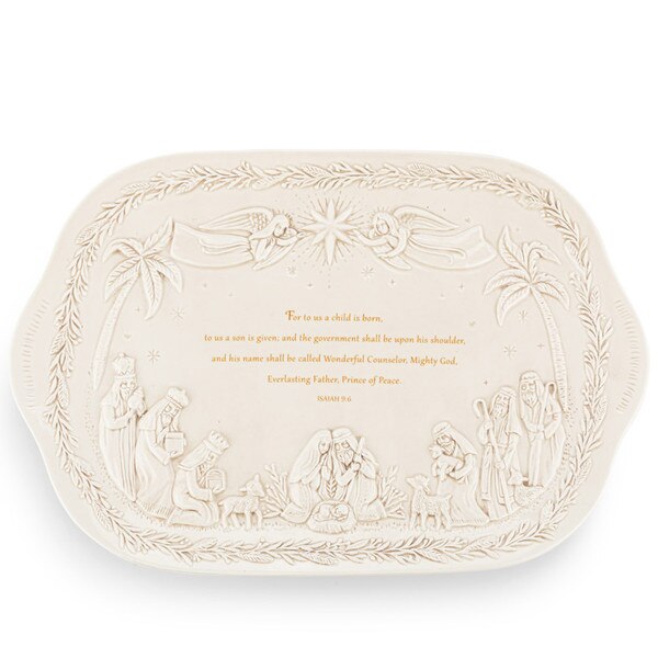 A Child Is Born Nativity Platter