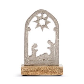 Metal Wood Nativity