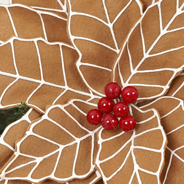 27in Gingerbread Poinsettia Stem-2