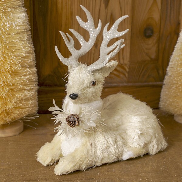 11in Ivory Laying Deer