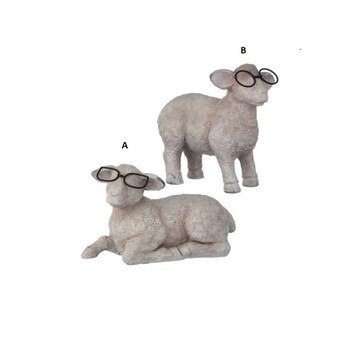 6In Stone Sheep With Glasses