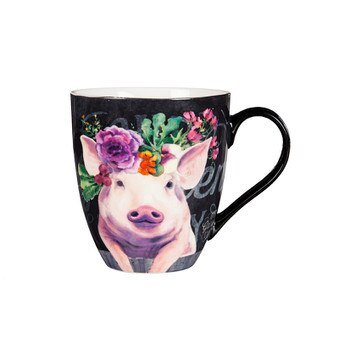 17Oz Floral Pig Cup