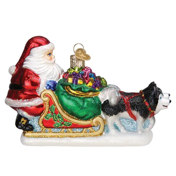 Santa Dog Sled Ornament-2
