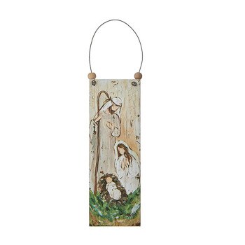 7in Holy Family Wooden Ornament