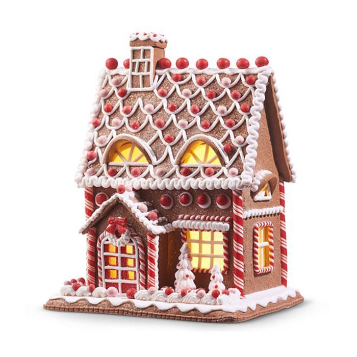 LED Green Pink Gingerbread House