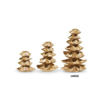 8.5In Gold Tree Candle Sticks