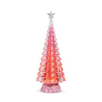 15in Lighted Pink Swirl Tree