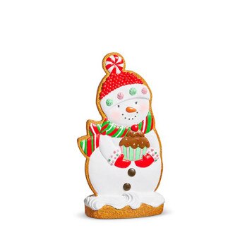 Gingerbread Cupcake Snowman Figure