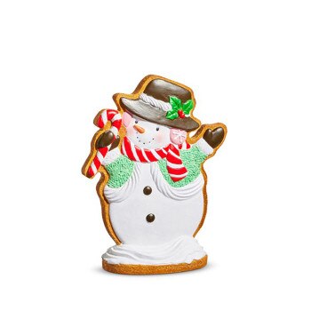 11in Candy Cane Gingerbread Snowman