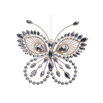 Clear Jewel Butterfly Ornament