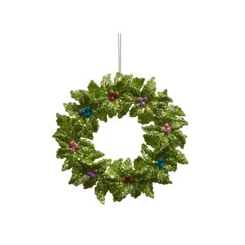 Holly Wreath Berry Ornament